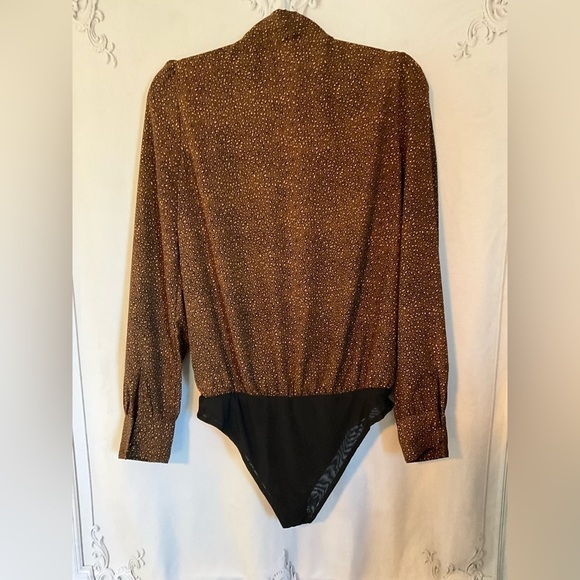 Allison Joy Brown & Black Leopard Print Long Sleeve Bodysuit - Picture 6 of 16